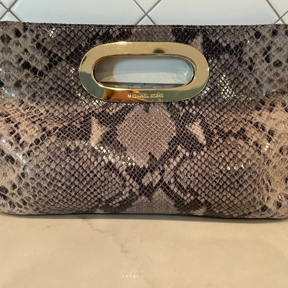 Michael By Michael Kors Python Clutch - image 1